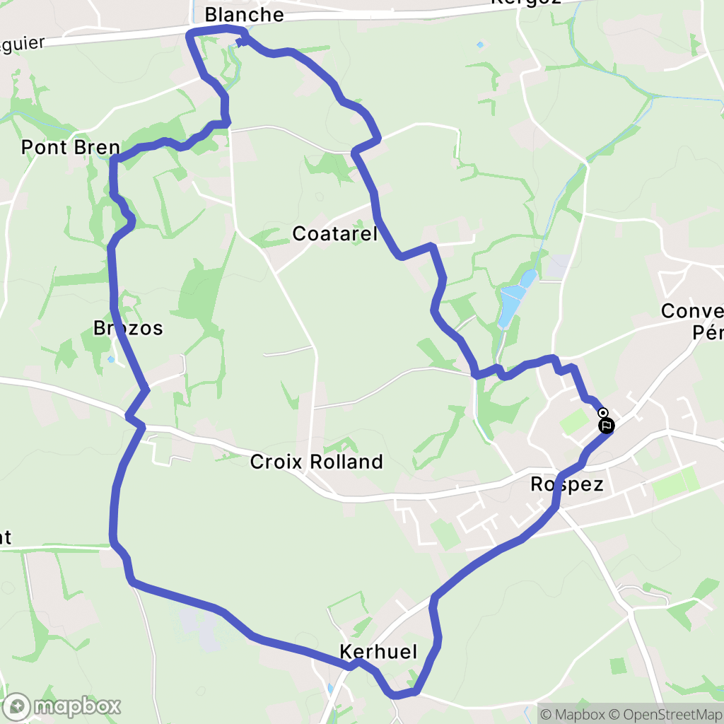 Rospez : carte du parcours de randonnée - France