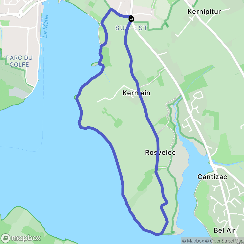 Vannes : carte du parcours de randonnée - France