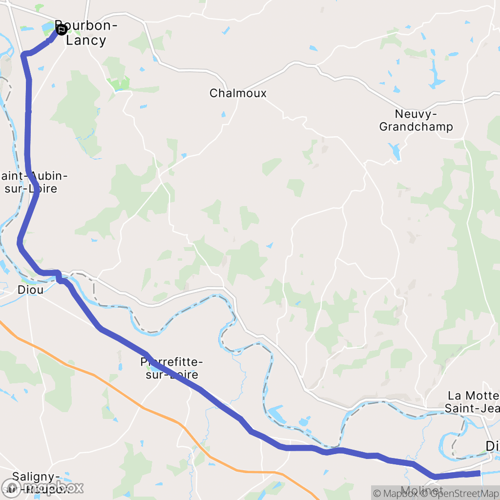 Bourbon-Lancy : carte du parcours de randonnée - France