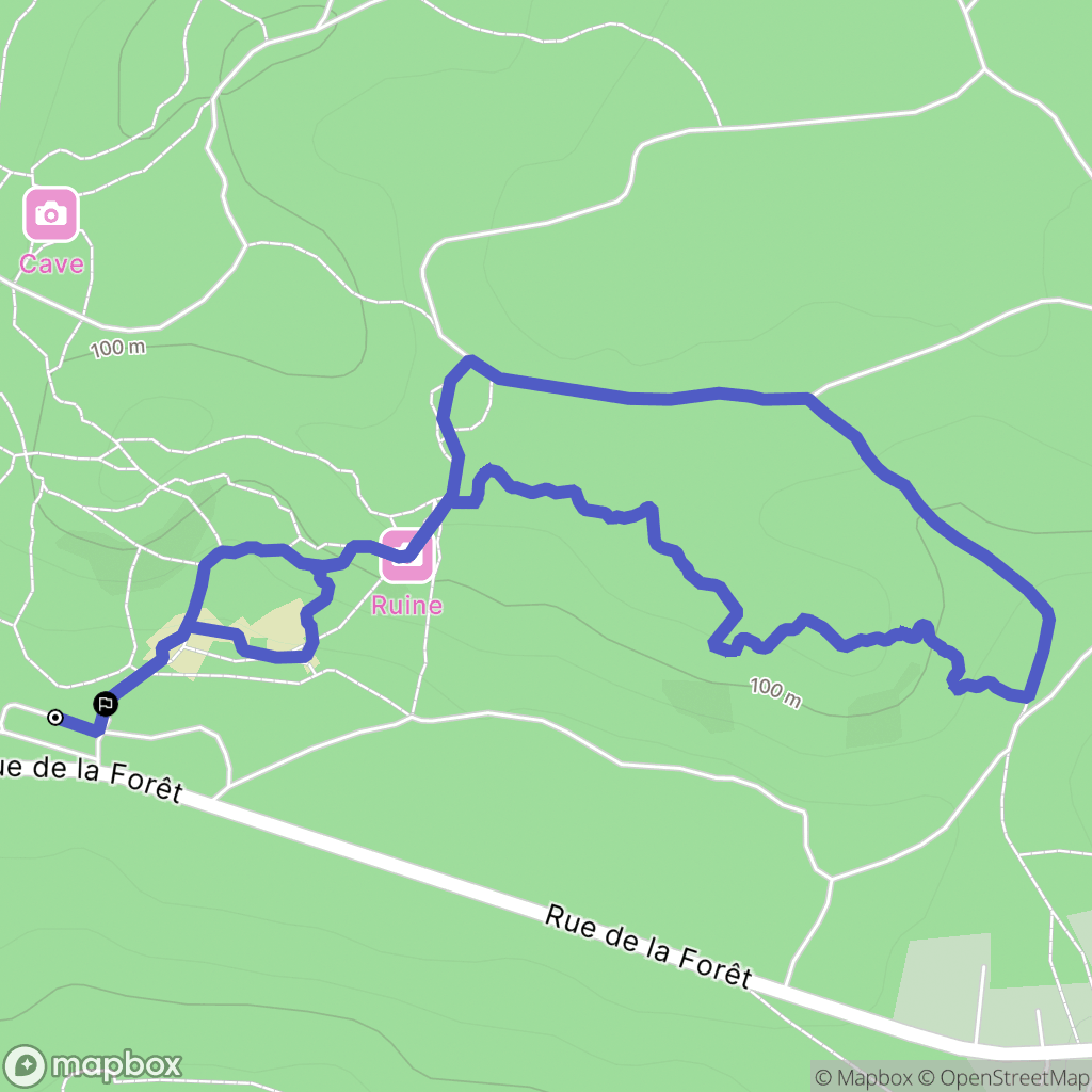 Le Vaudoué : carte du parcours de randonnée - France