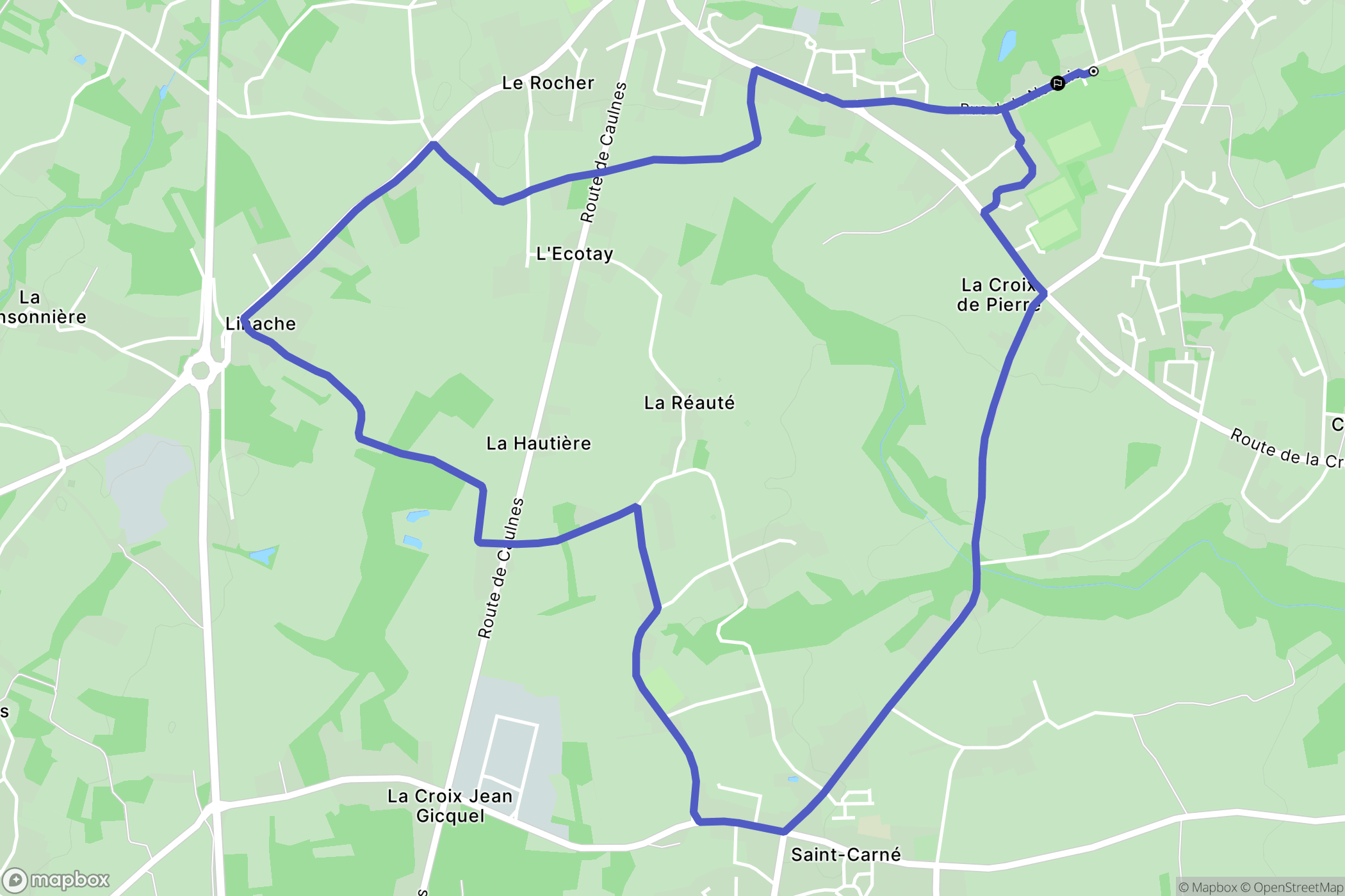 Dinan : carte du parcours de randonnée - France