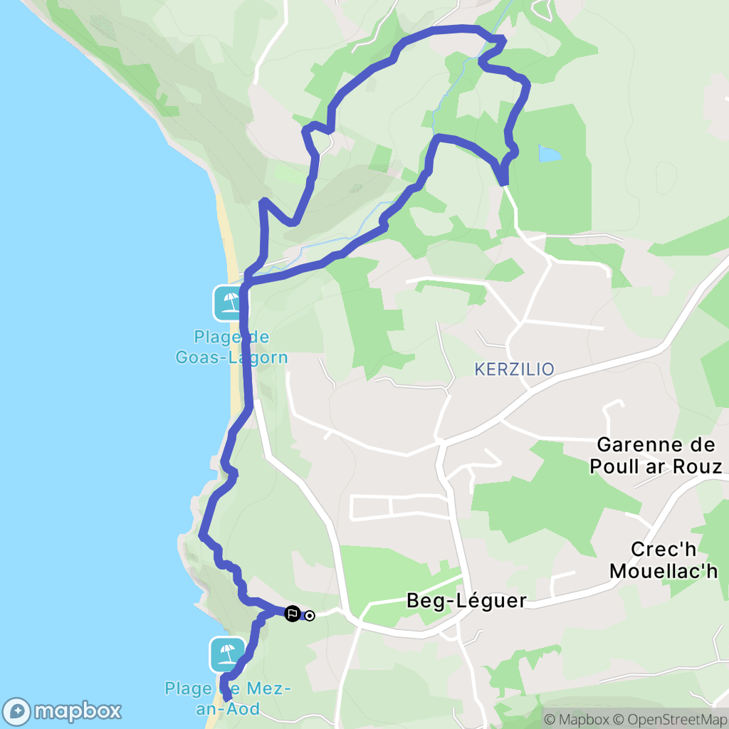 Lannion : carte du parcours de randonnée - France