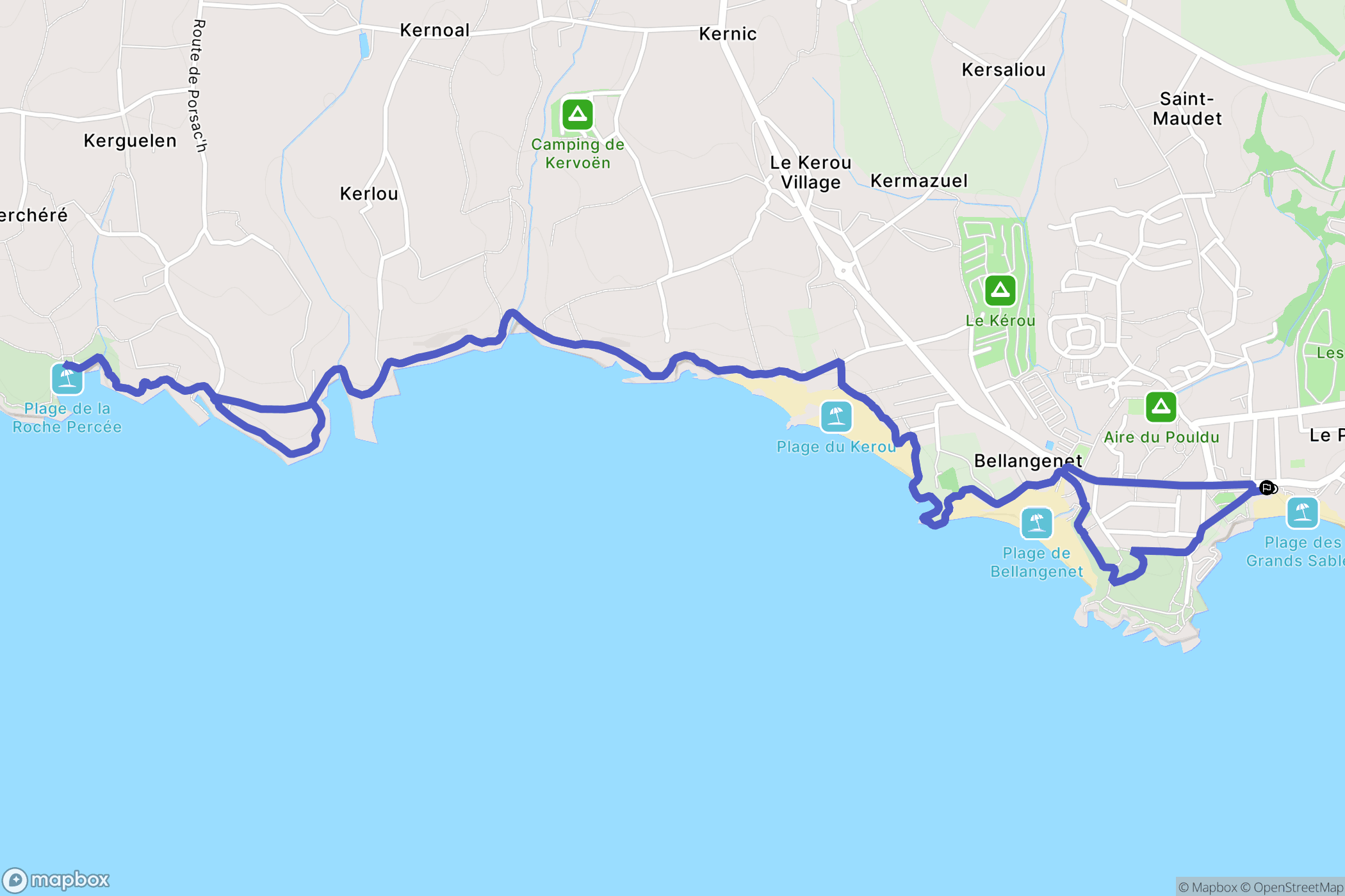 Clohars-Carnoët : carte du parcours de randonnée - France