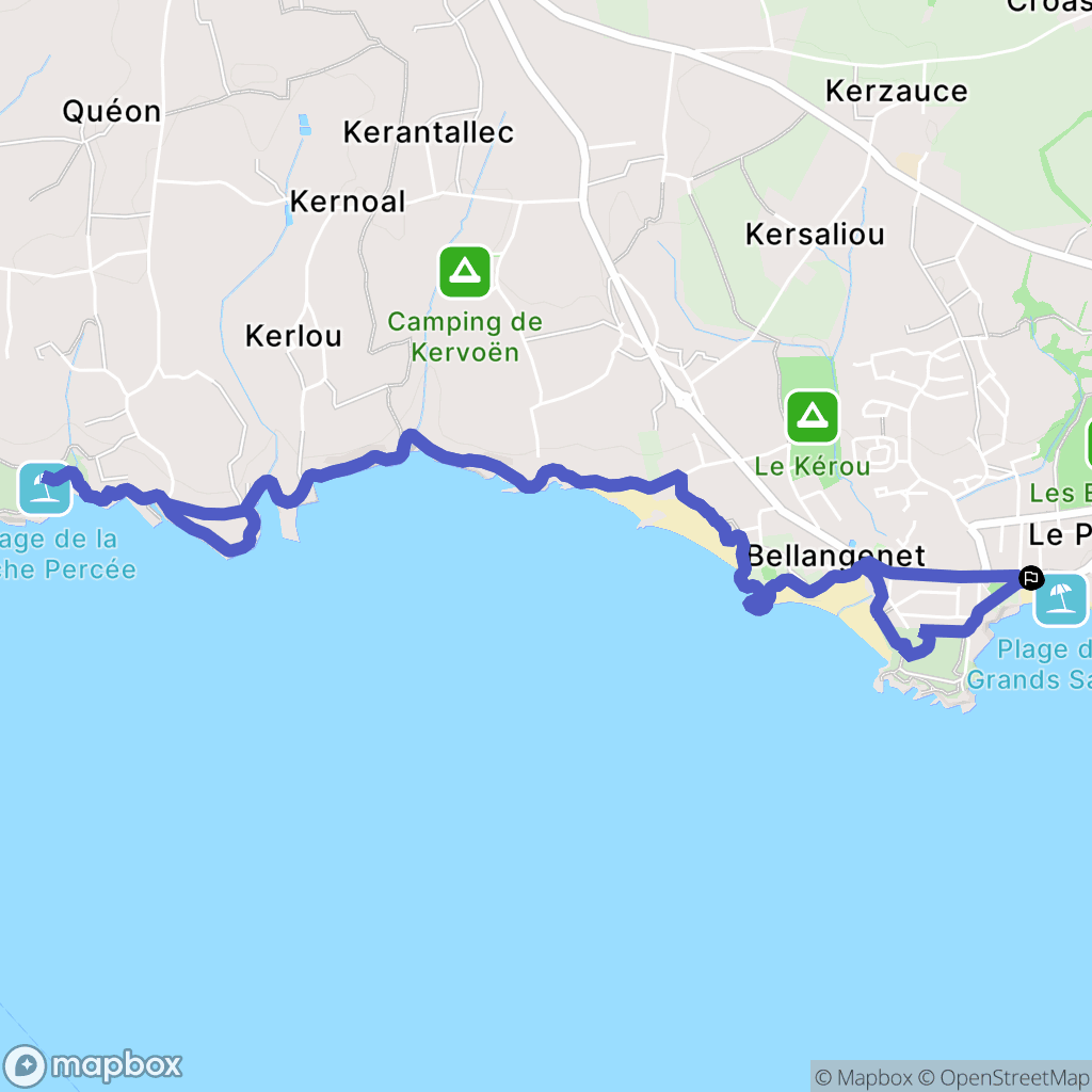 Clohars-Carnoët : carte du parcours de randonnée - France