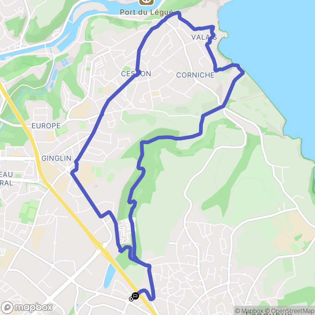 Langueux : carte du parcours de randonnée - France