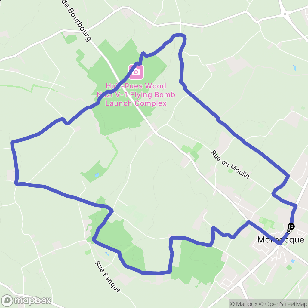 Morbecque : carte du parcours de randonnée - France