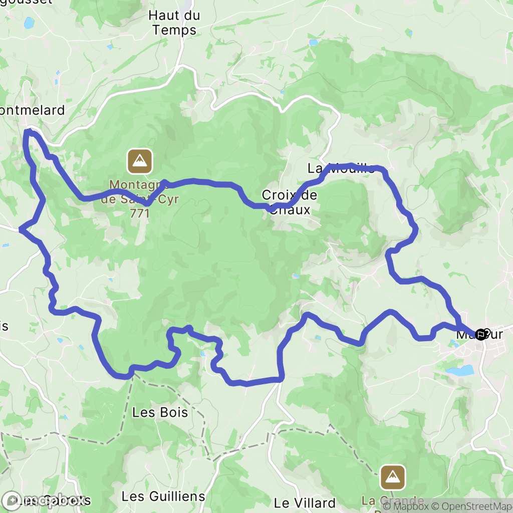 Matour : carte du parcours de randonnée - France