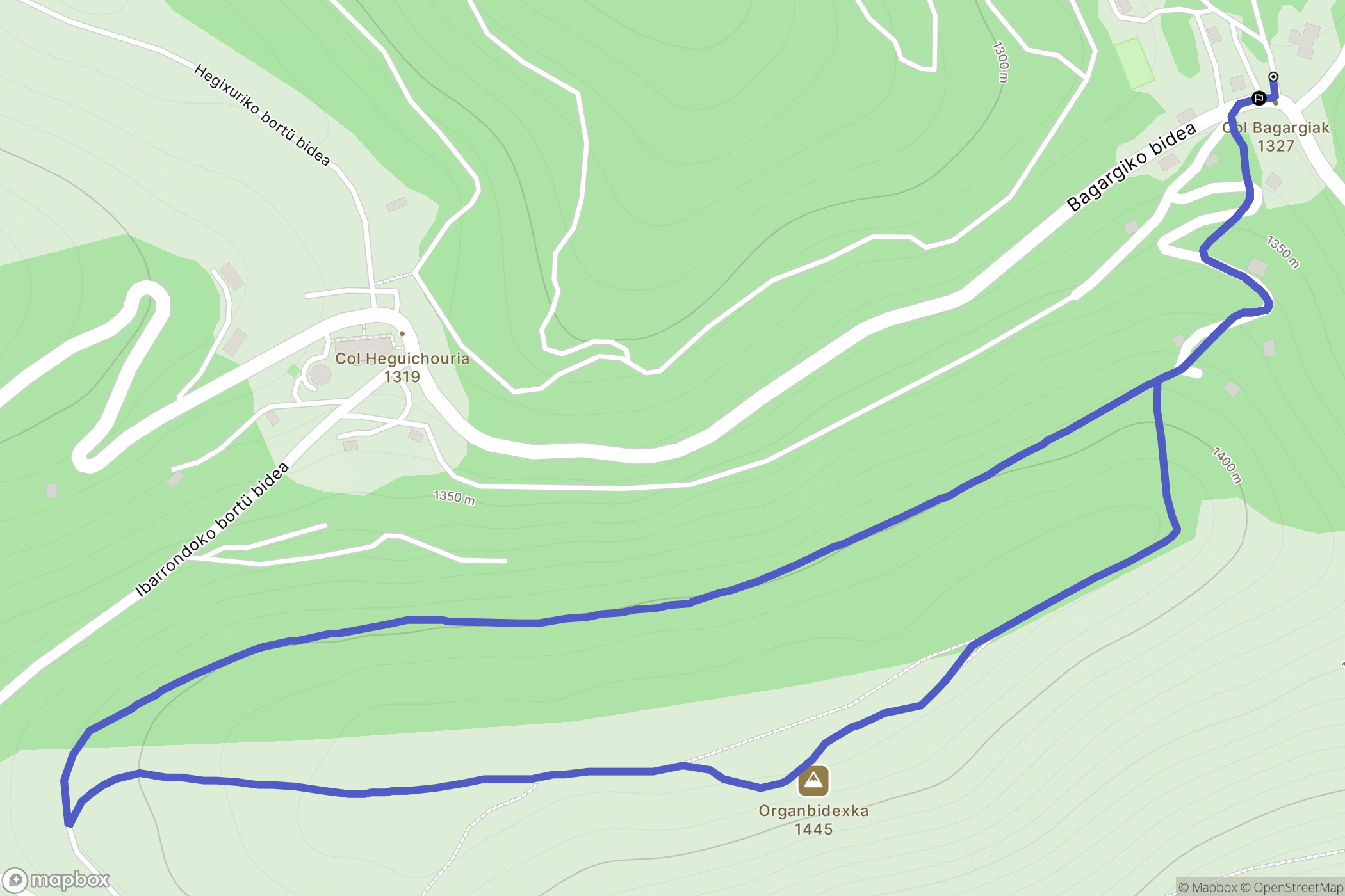 Larrau : carte du parcours de randonnée - France