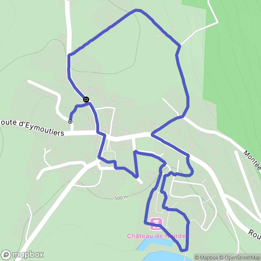 Nedde : carte du parcours de randonnée - France