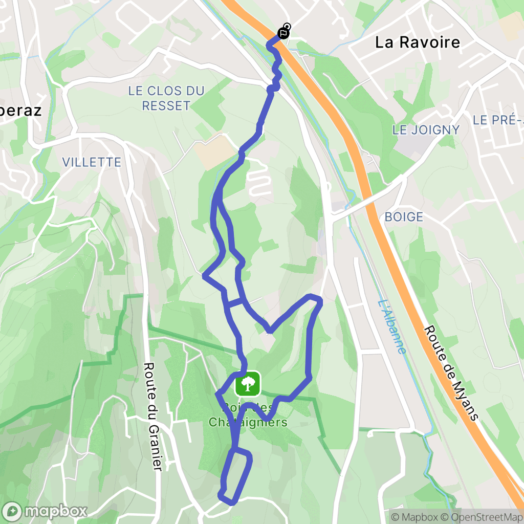 La Ravoire : carte du parcours de randonnée - France