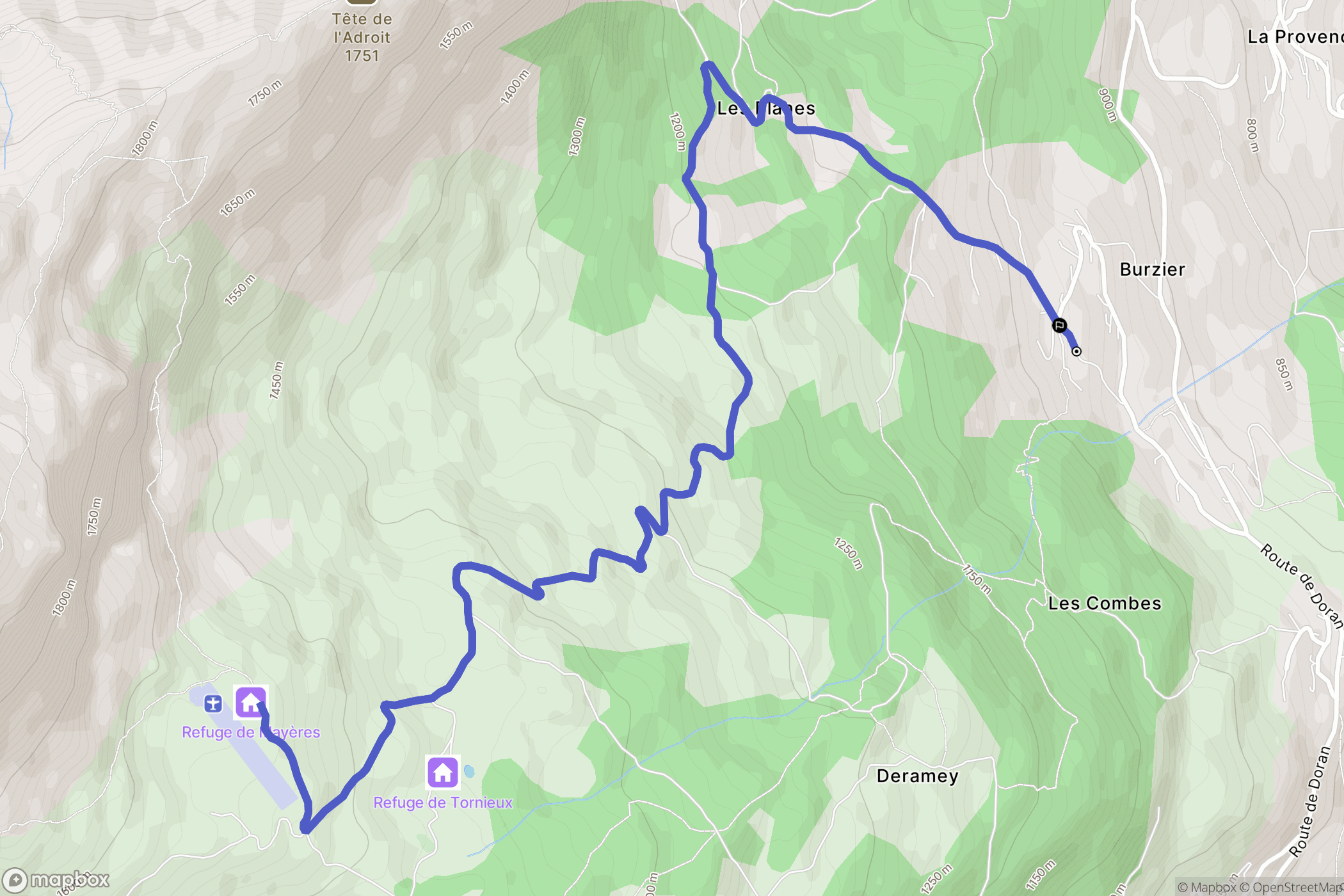 Sallanches : carte du parcours de randonnée - France