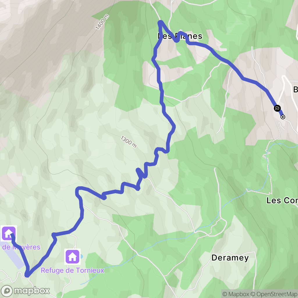Sallanches : carte du parcours de randonnée - France