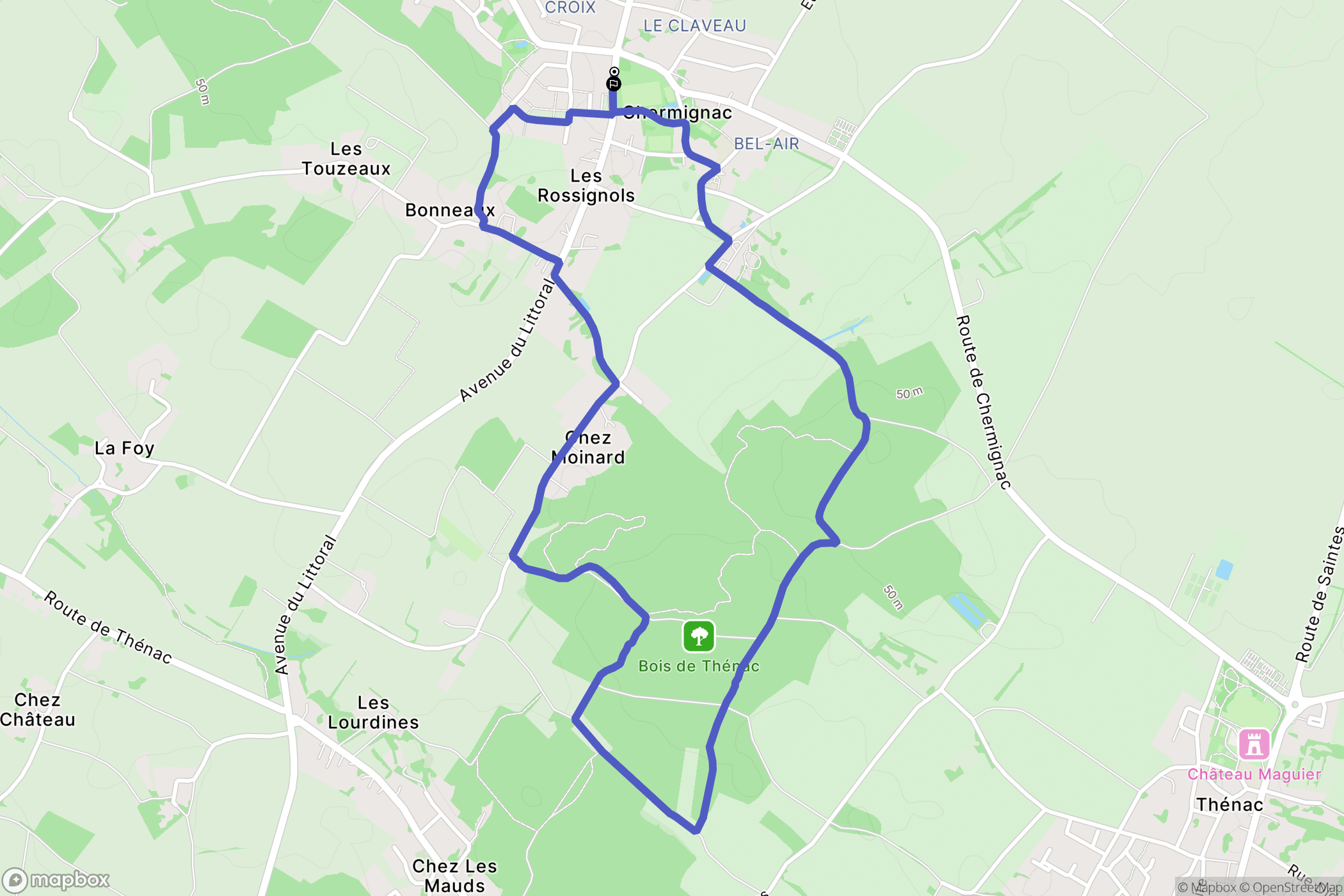 Chermignac : carte du parcours de randonnée - France