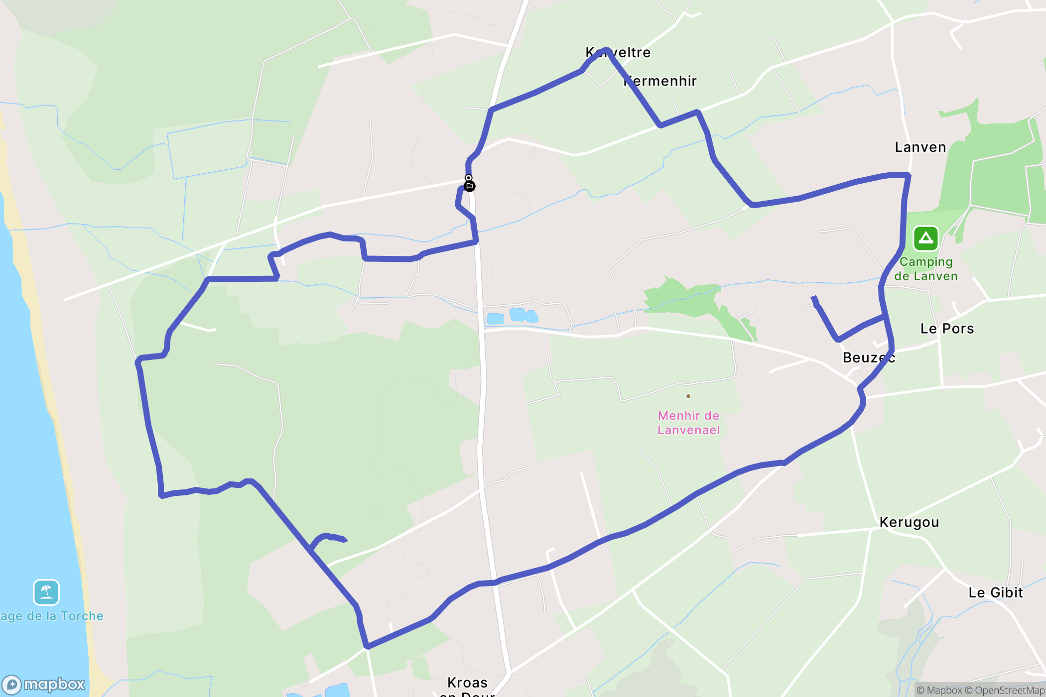 Saint-Jean-Trolimon : carte du parcours de randonnée - France