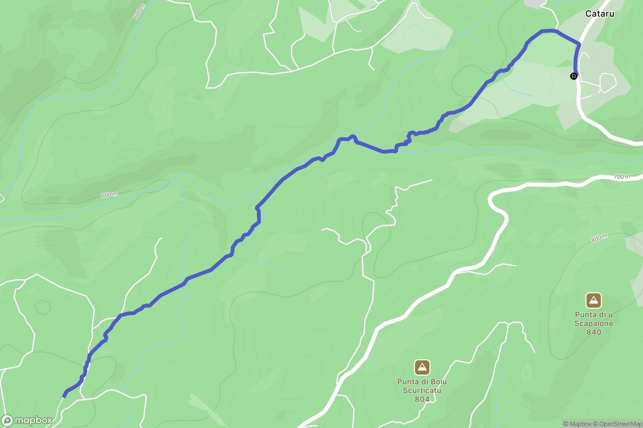 Zonza : carte du parcours de randonnée - France