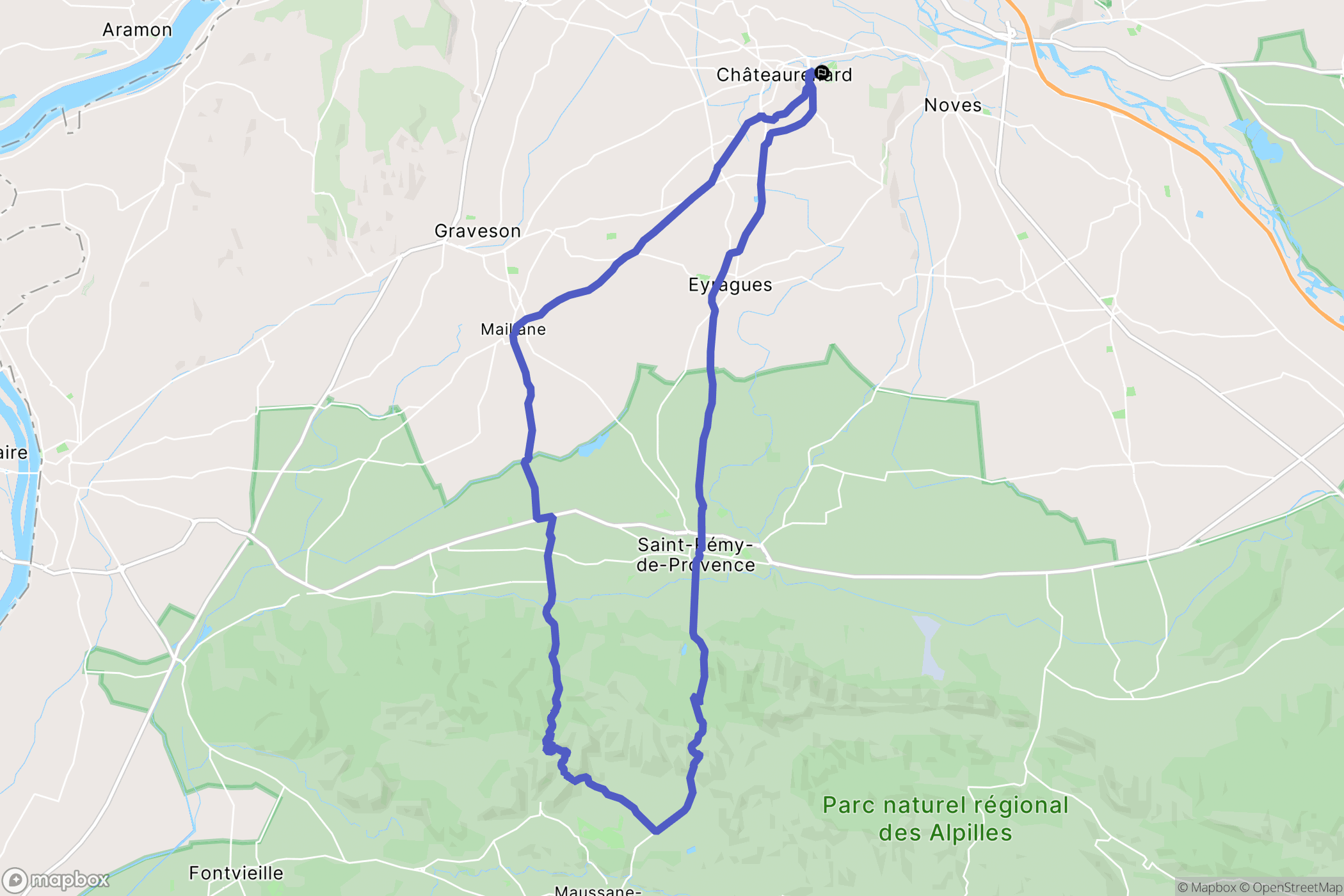 Châteaurenard : carte du parcours de randonnée - France