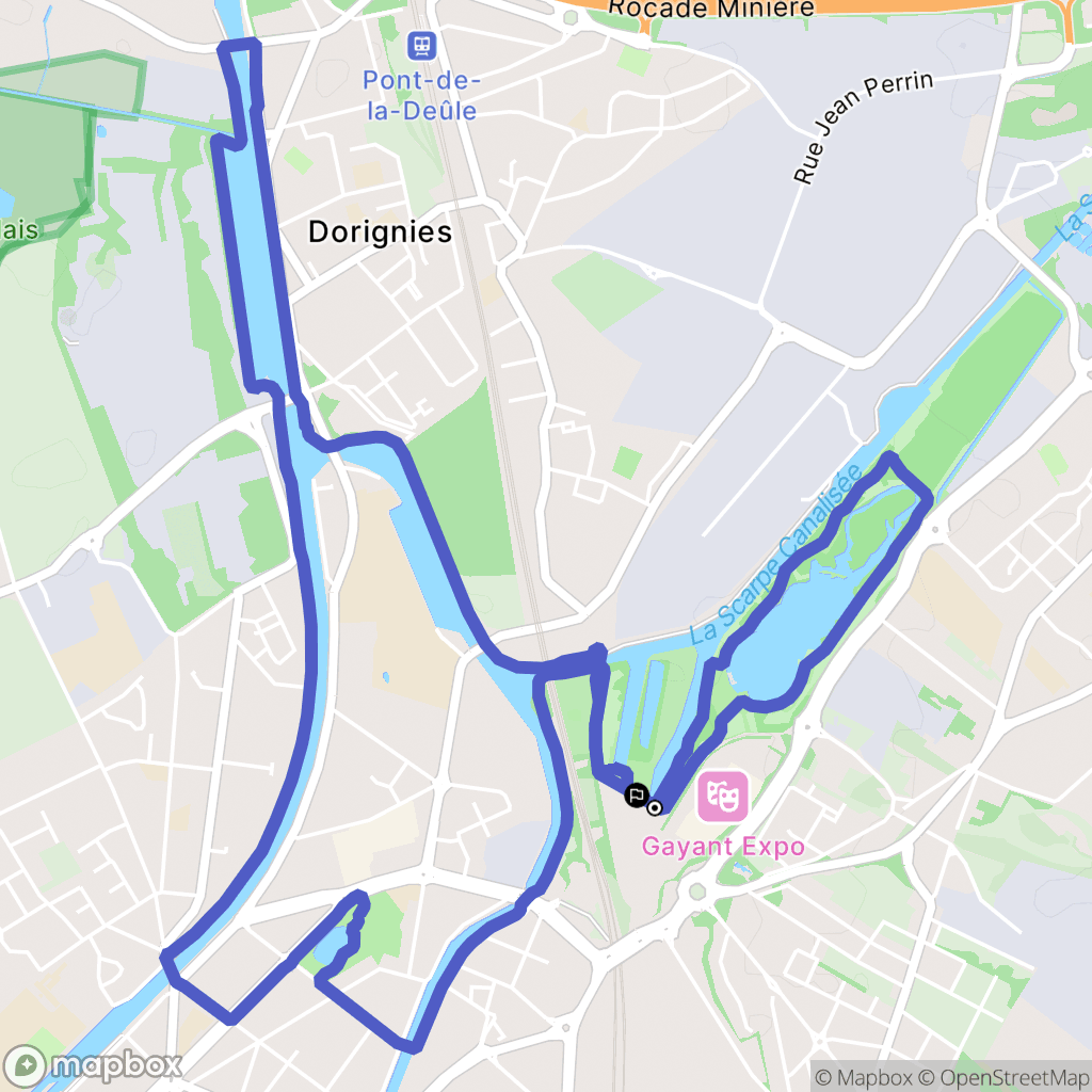 Douai : carte du parcours de randonnée - France