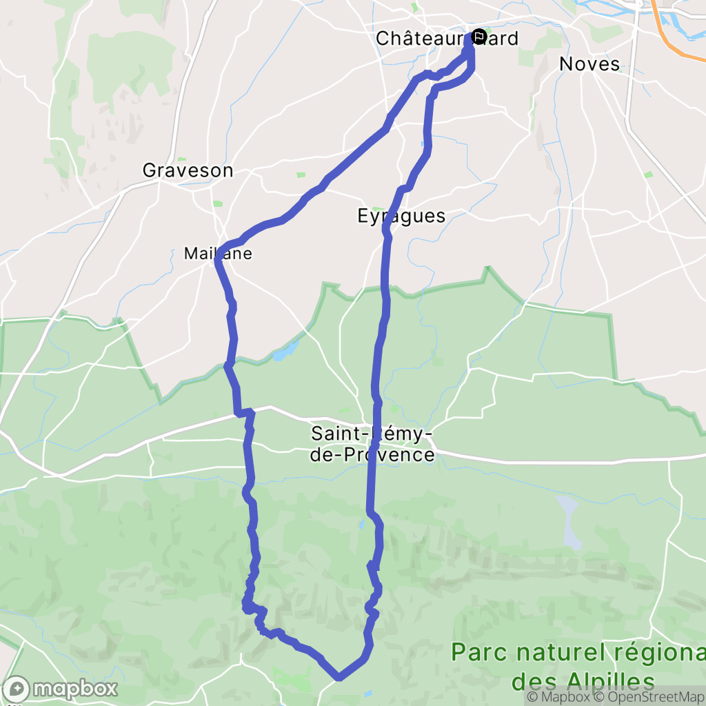 Châteaurenard : carte du parcours de randonnée - France