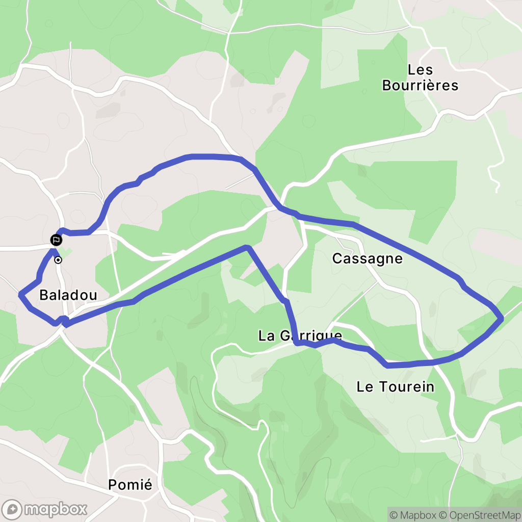 Baladou : carte du parcours de randonnée - France