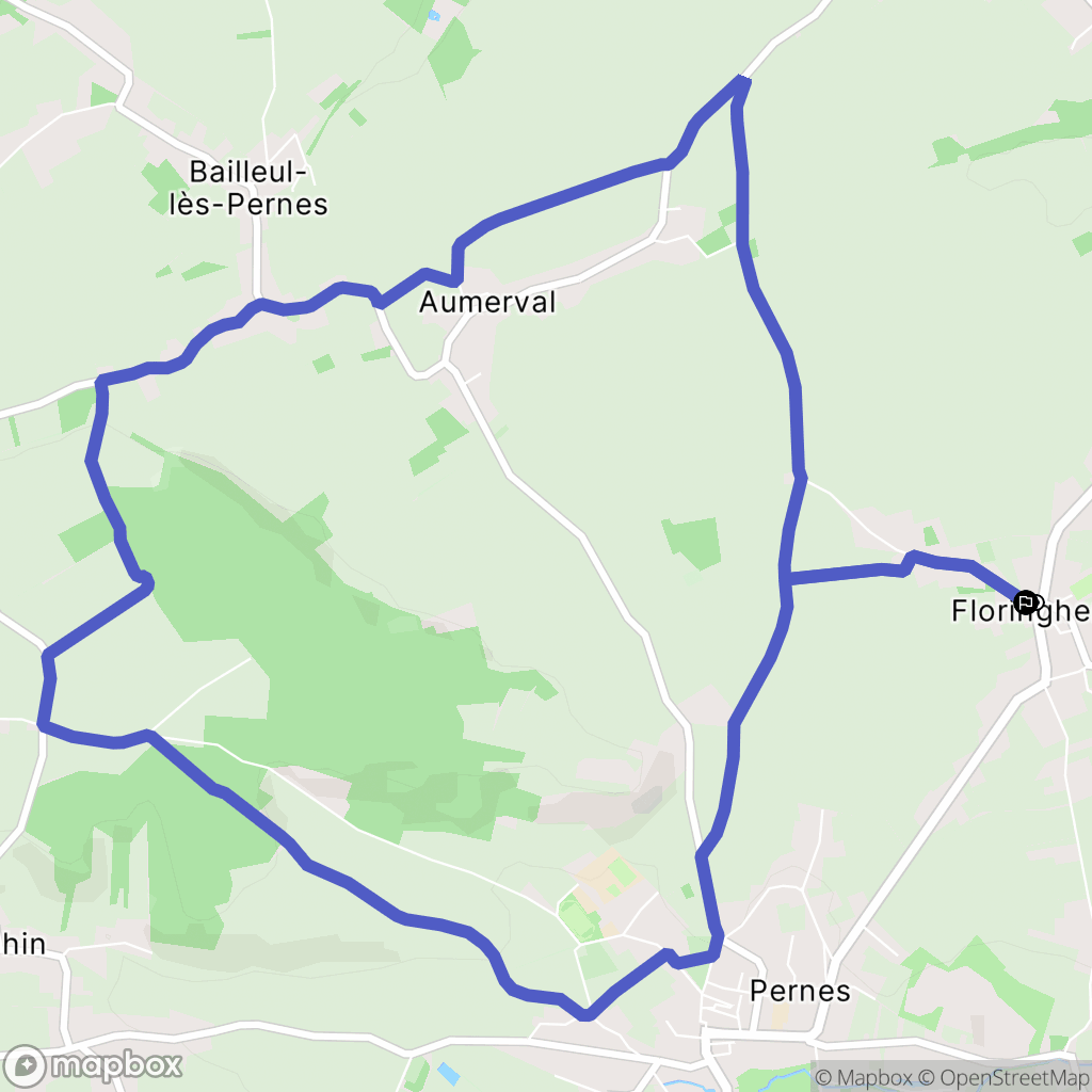 Floringhem : carte du parcours de randonnée - France