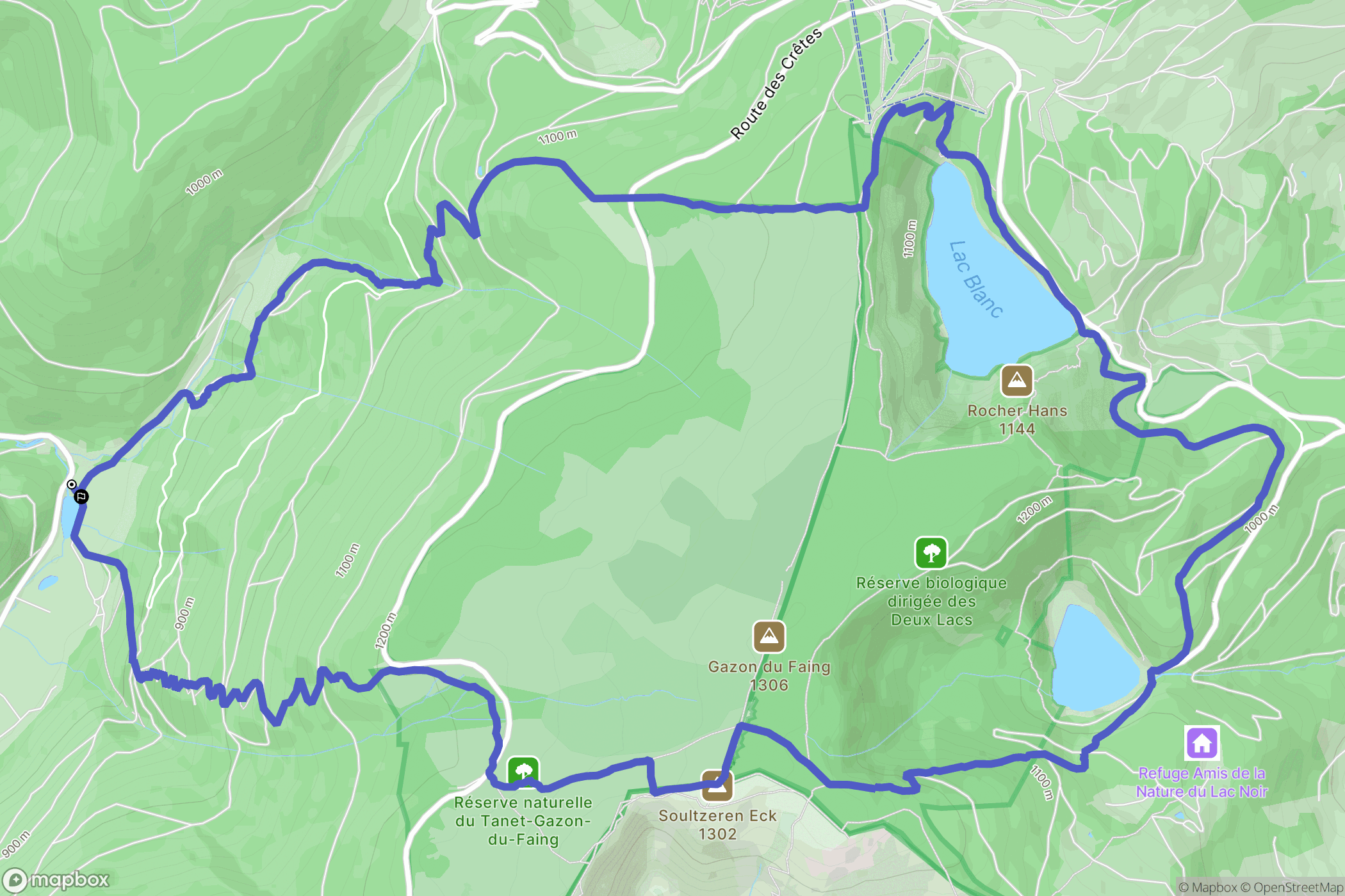 Plainfaing : carte du parcours de randonnée - France