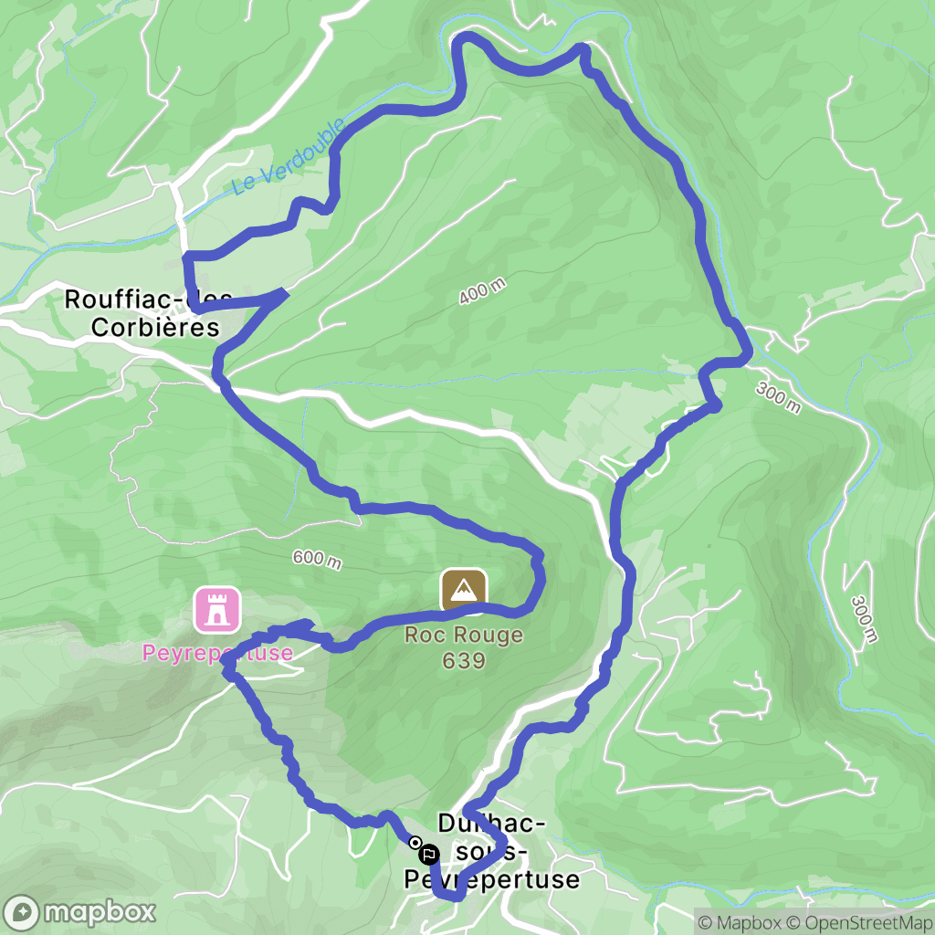 Duilhac-sous-Peyrepertuse : carte du parcours de randonnée - France