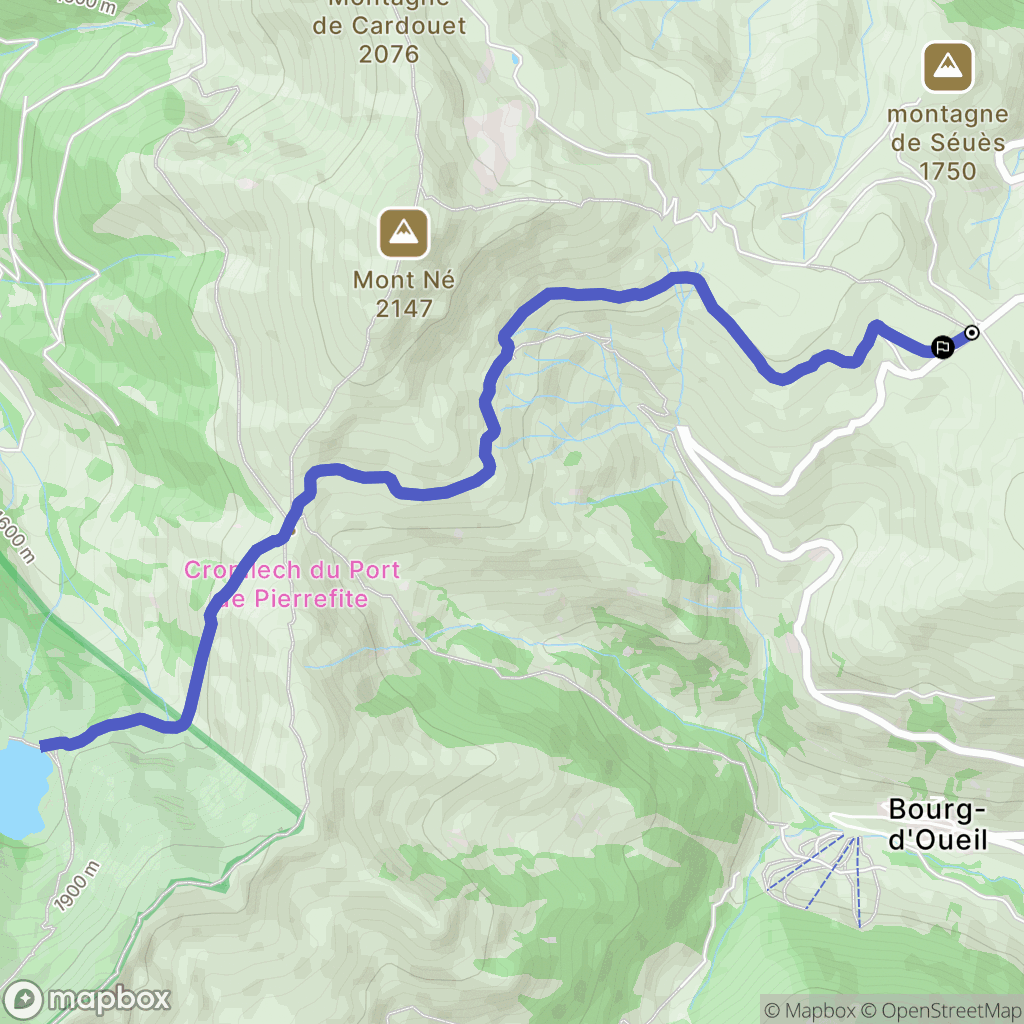 Ferrere : carte du parcours de randonnée - France