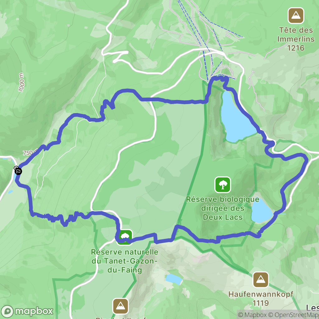 Plainfaing : carte du parcours de randonnée - France
