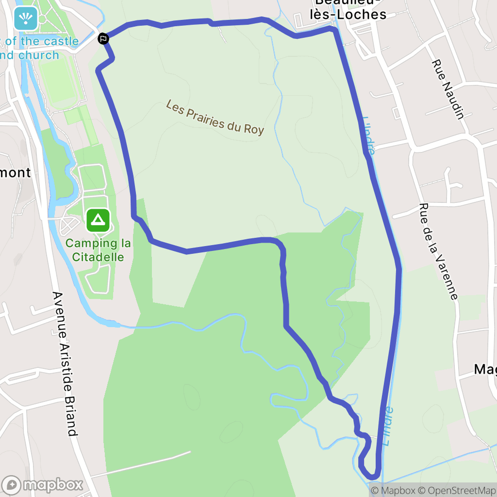 Loches : carte du parcours de randonnée - France