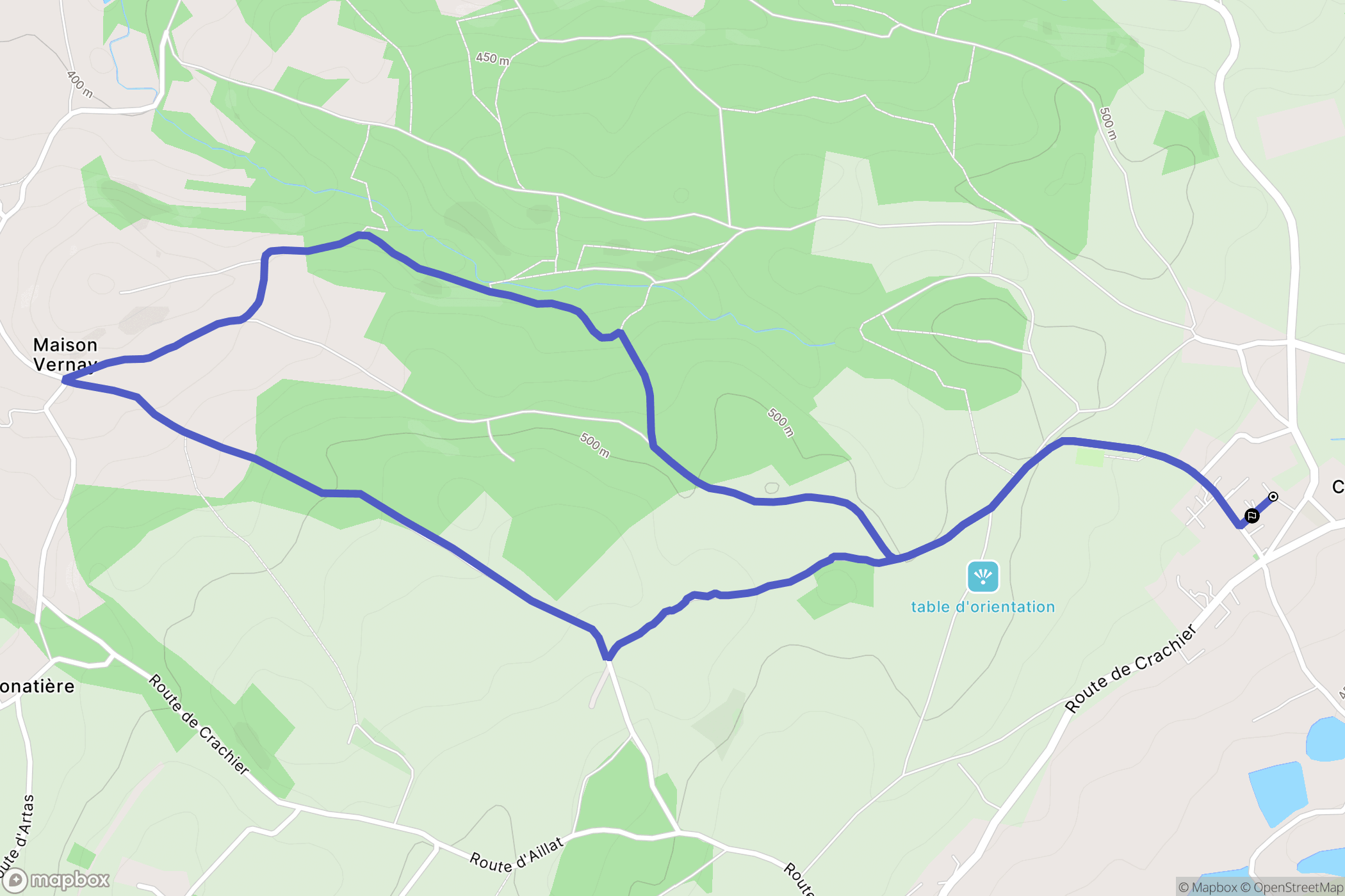 Chèzeneuve : carte du parcours de randonnée - France