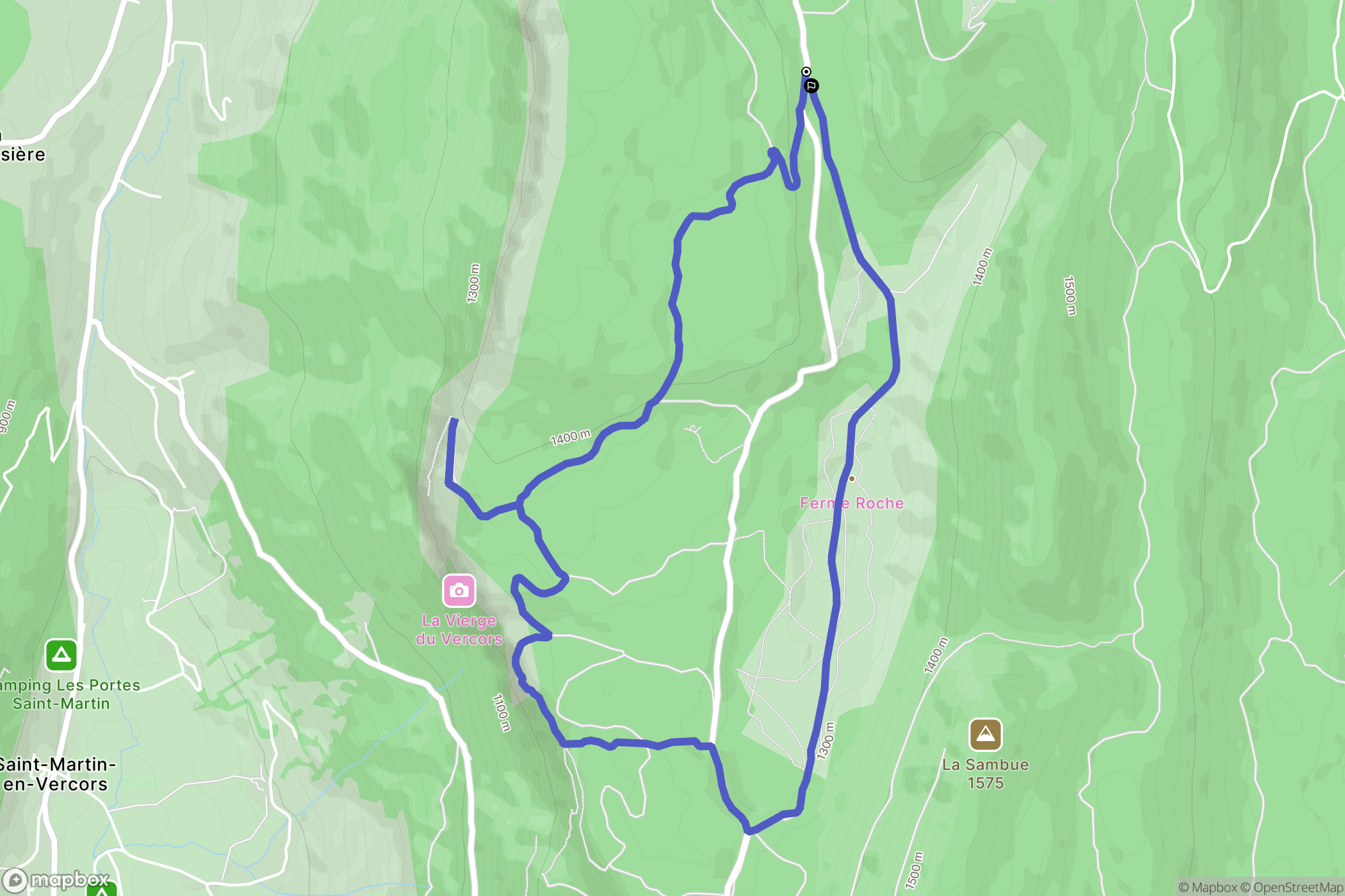 Villard-de-Lans : carte du parcours de randonnée - France