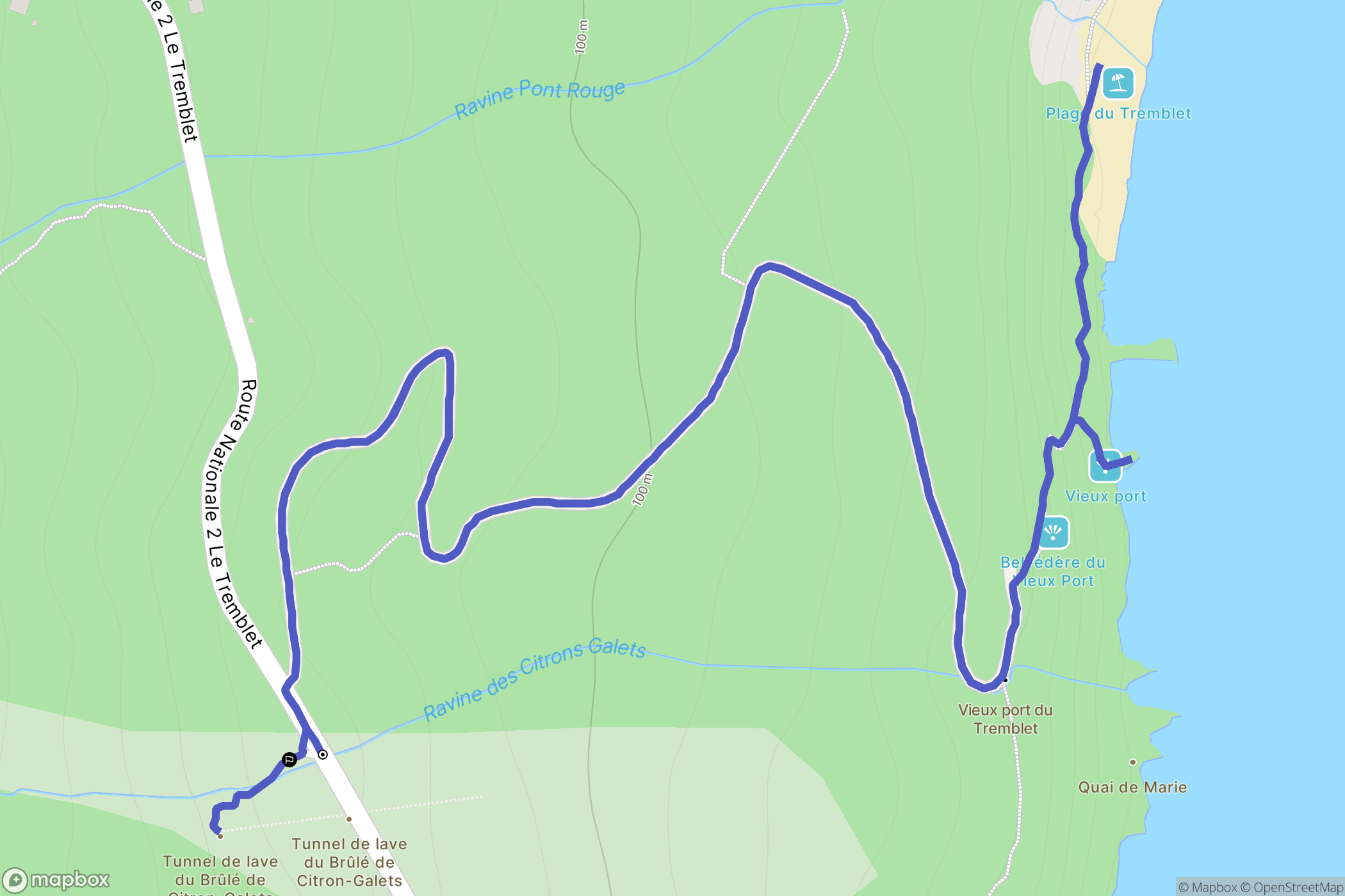Saint-Philippe : carte du parcours de randonnée - France