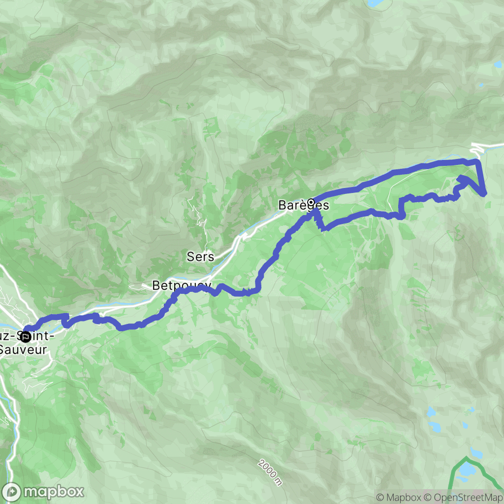 Barèges : carte du parcours de randonnée - France