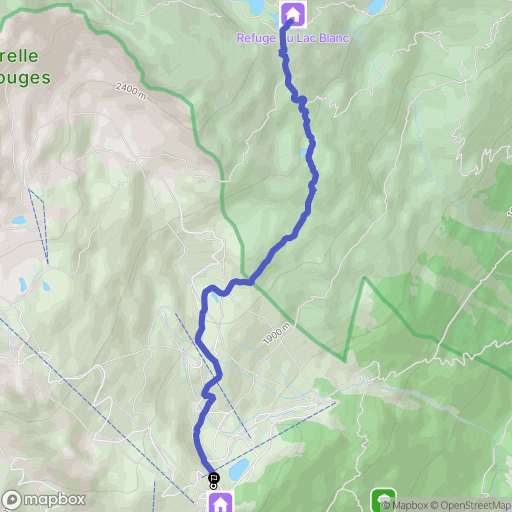 Chamonix-Mont-Blanc : carte du parcours de randonnée - France