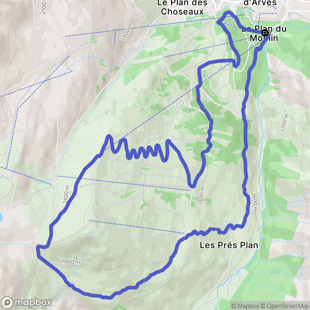 Saint-Sorlin-d'Arves : carte du parcours de randonnée - France