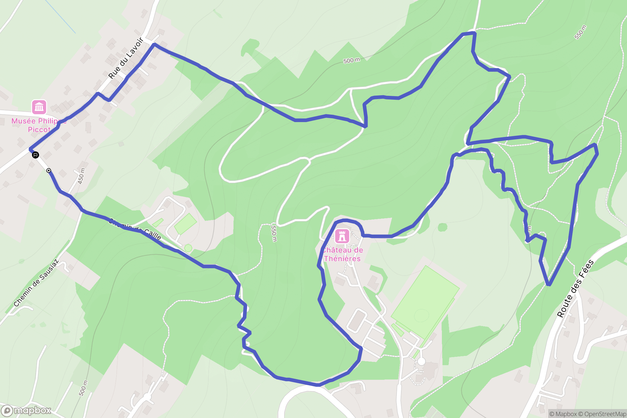 Douvaine : carte du parcours de randonnée - France
