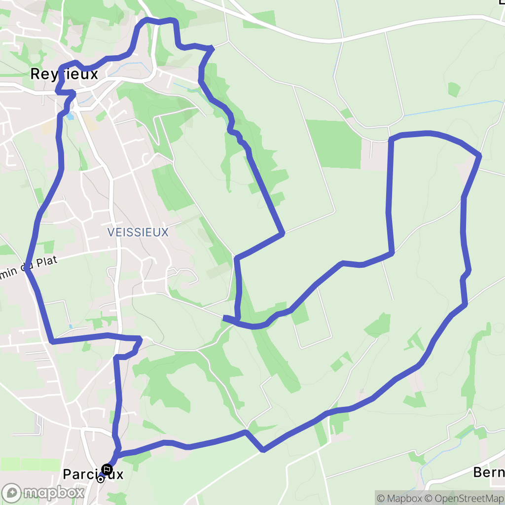 Parcieux : carte du parcours de randonnée - France