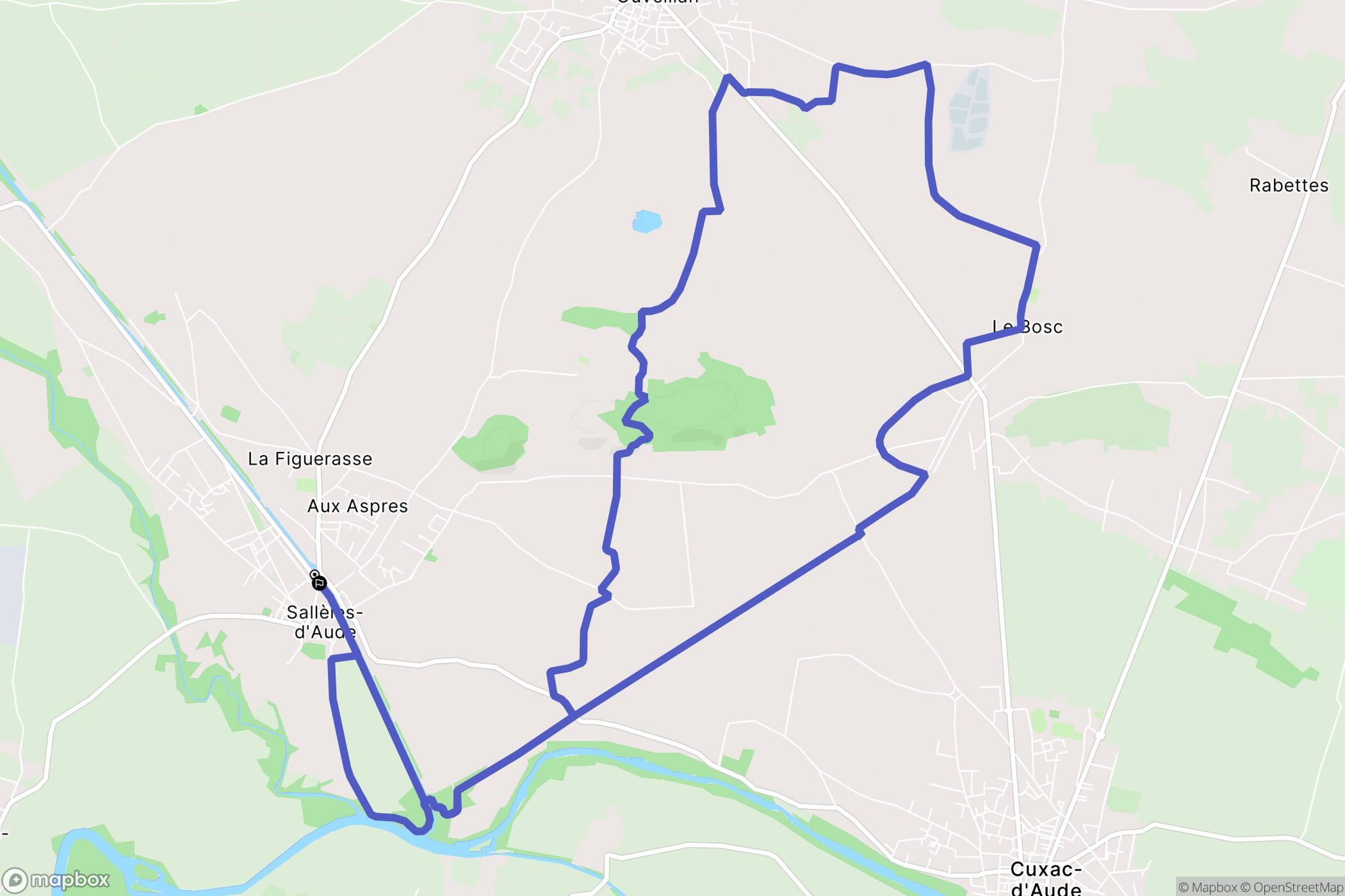 Sallèles-d'Aude : carte du parcours de randonnée - France