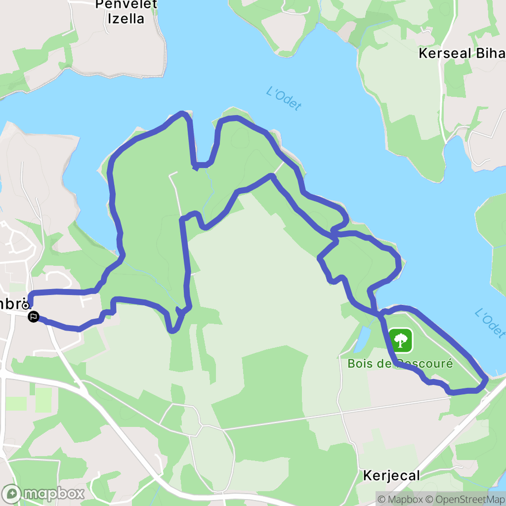 Combrit : carte du parcours de randonnée - France