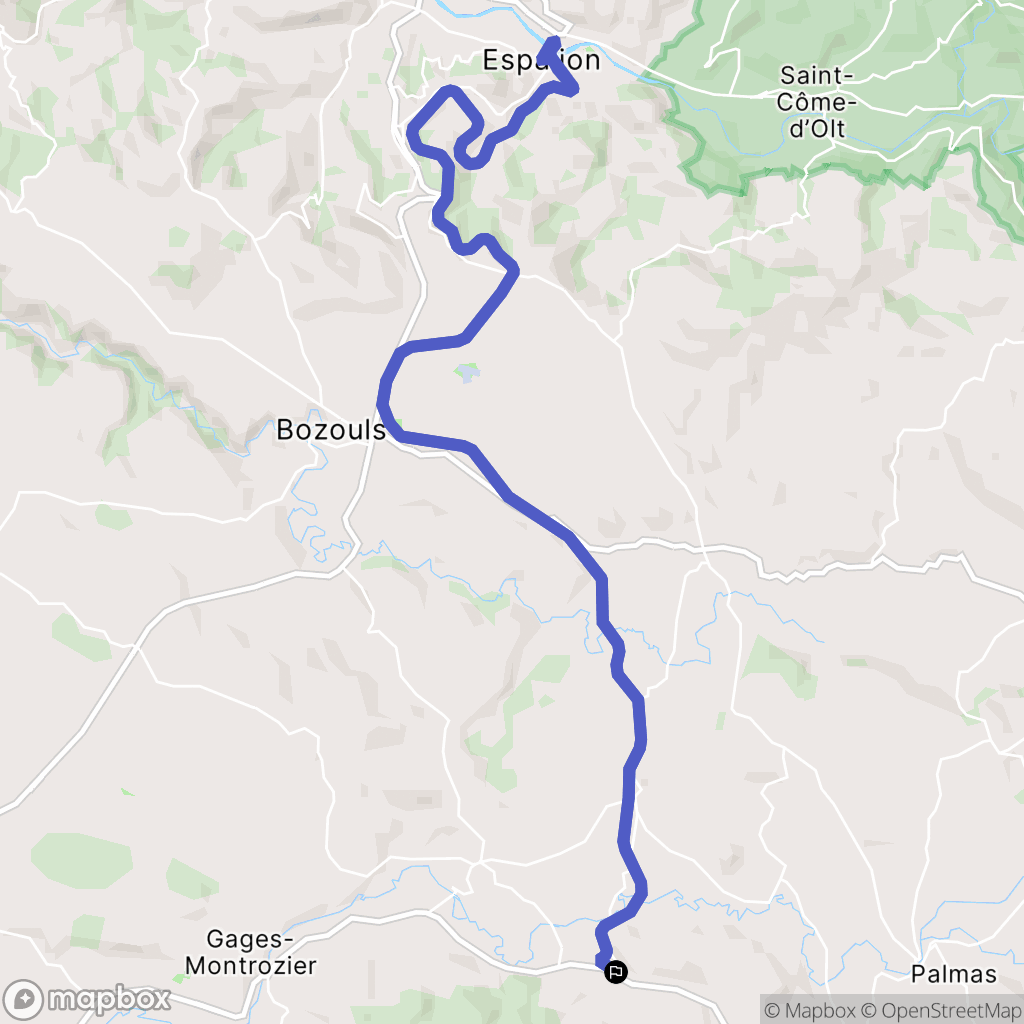 Bertholène : carte du parcours de randonnée - France