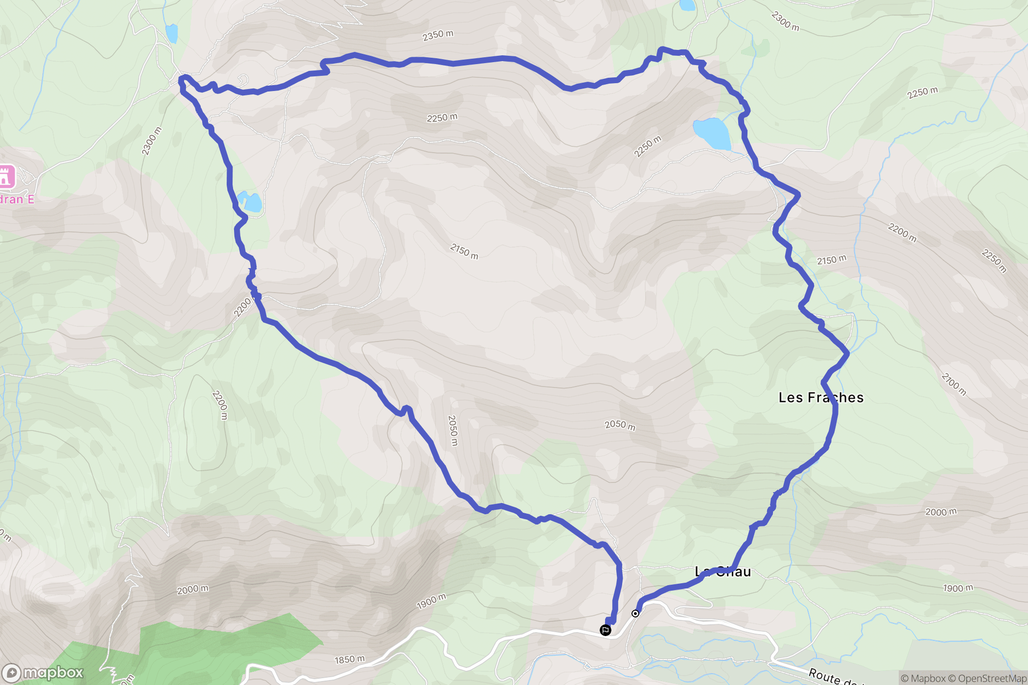 Cervières : carte du parcours de randonnée - France