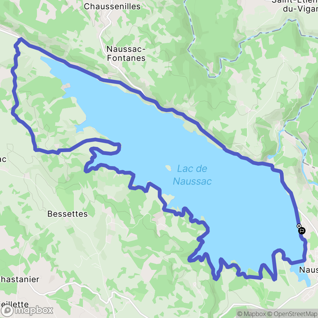 Langogne : carte du parcours de randonnée - France