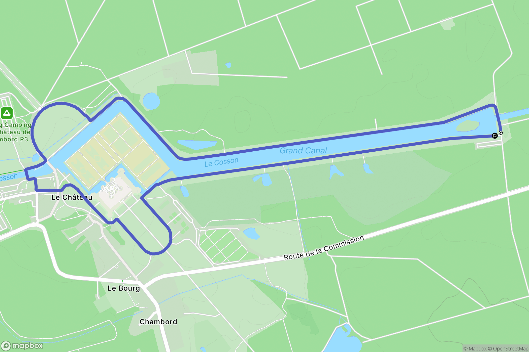 Chambord : carte du parcours de randonnée - France