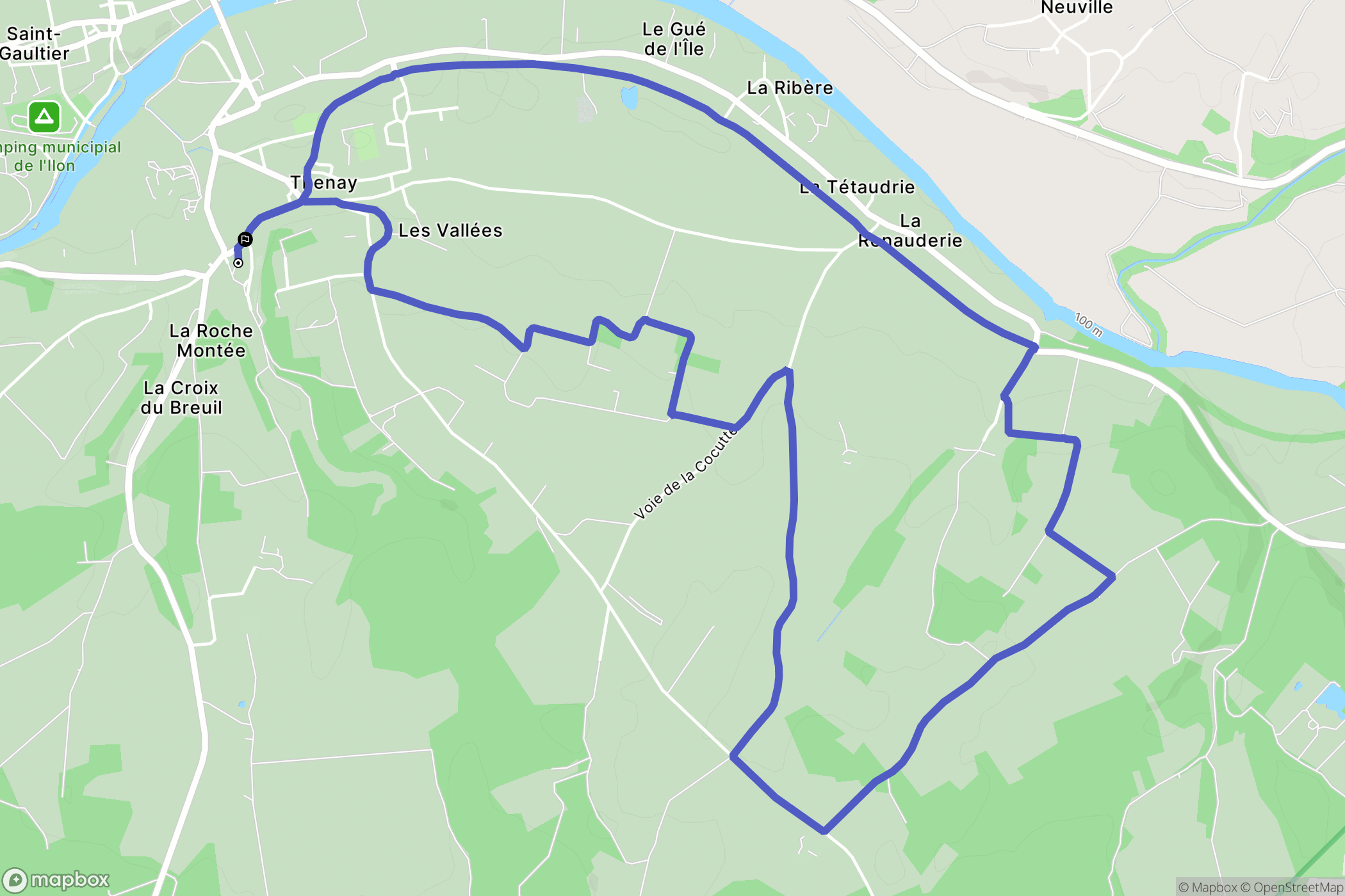 Thenay : carte du parcours de randonnée - France