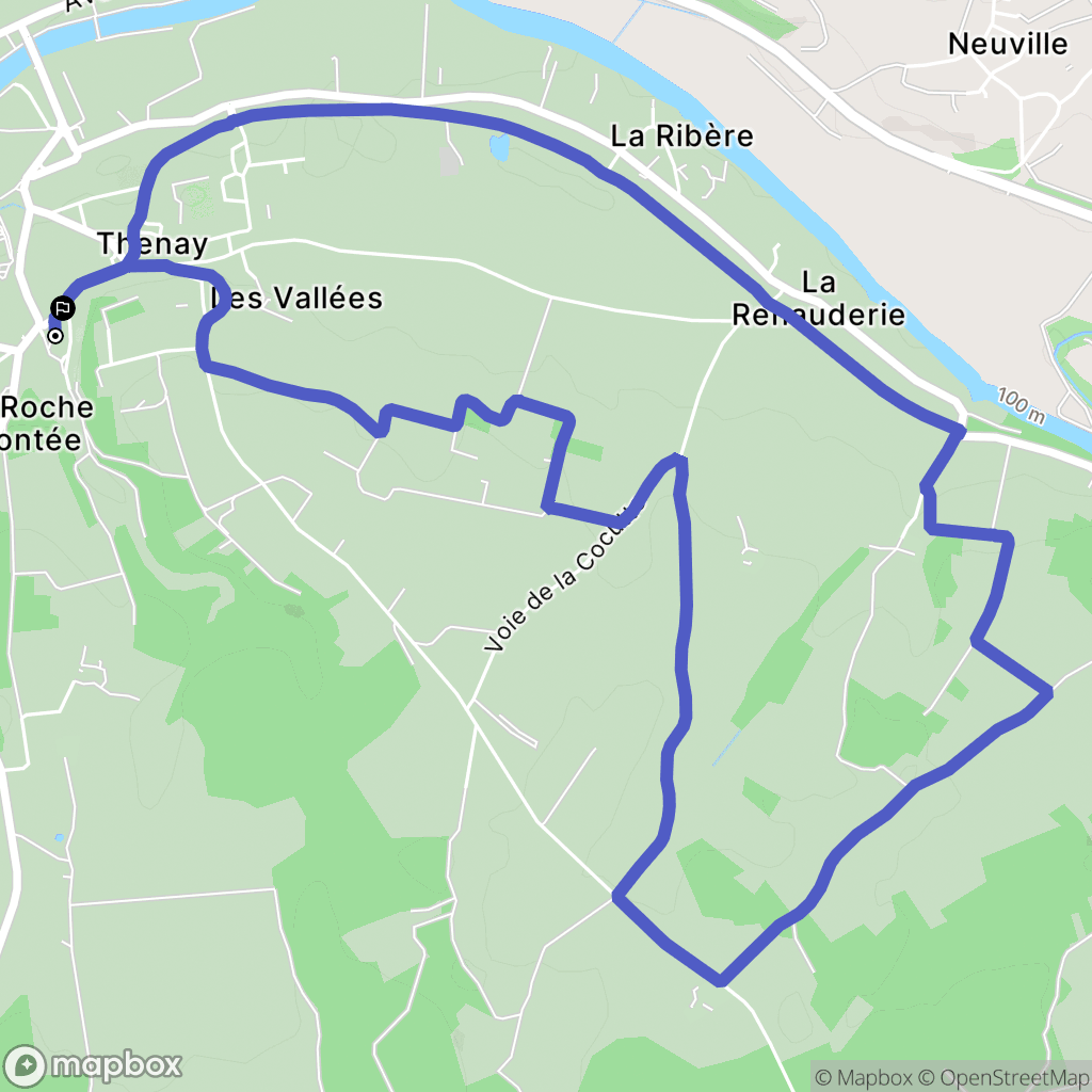 Thenay : carte du parcours de randonnée - France