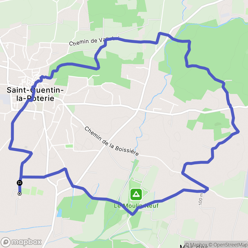 Saint-Quentin-la-Poterie : carte du parcours de randonnée - France