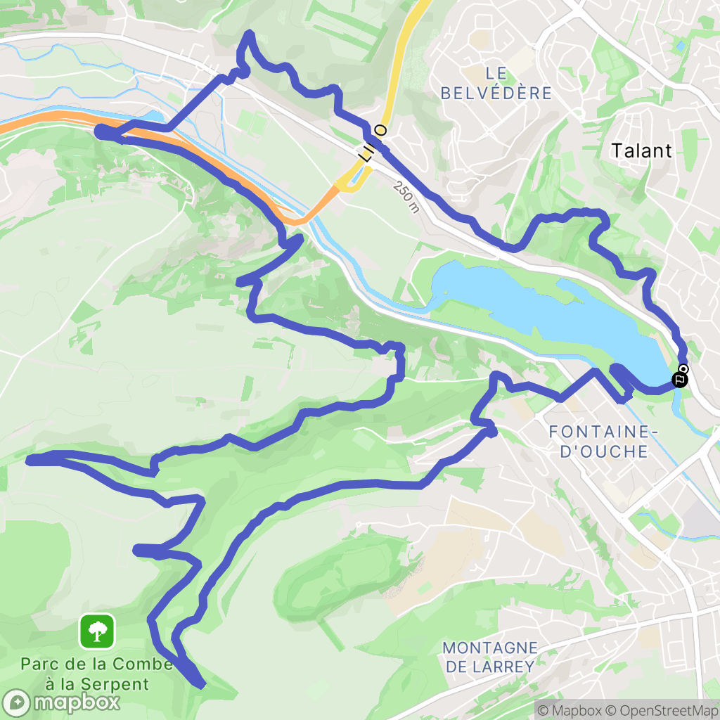 Dijon : carte du parcours de randonnée - France