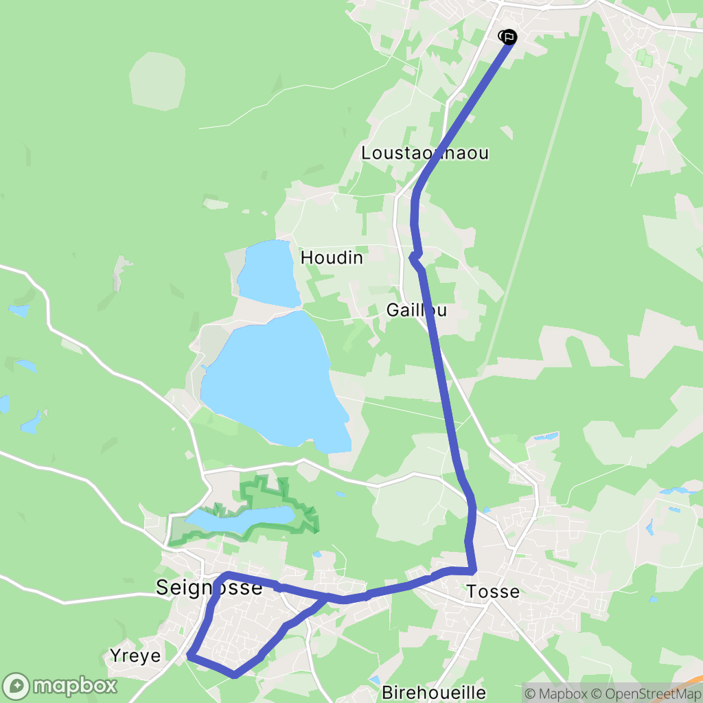 Soustons : carte du parcours de randonnée - France