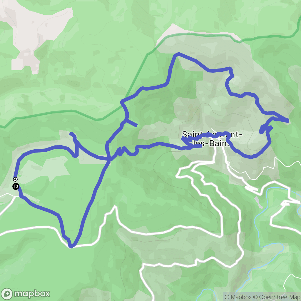 Saint-Laurent-les-Bains-Laval-d'Aurelle : carte du parcours de randonnée - France
