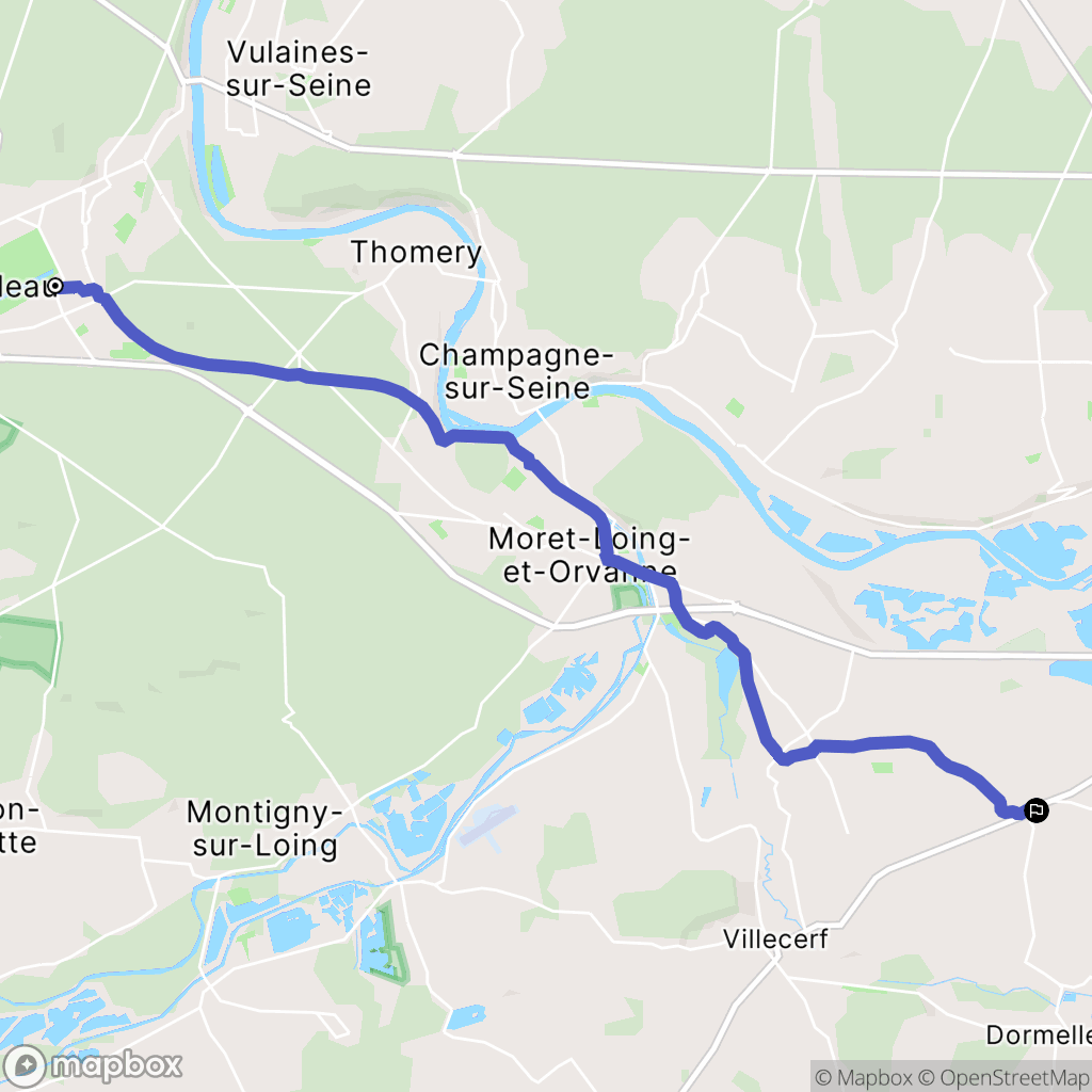 Avon : carte du parcours de randonnée - France
